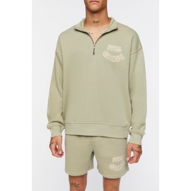 Forever 21 Men's Fleece Flocked Still Going Graphic Shorts, SAGE, Small