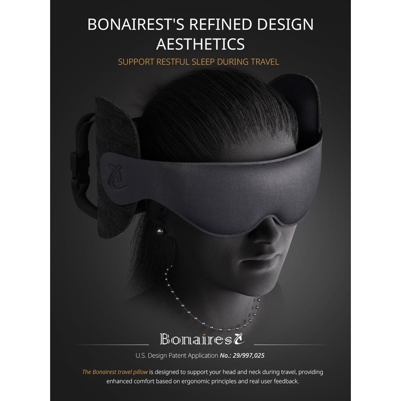 Bonairest Travel Pillow, Airplane Neck Pillow for Long Flight, Oversized