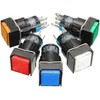 24V Rectangular Reset Switch Momentary Push Button Switch 16mm Car