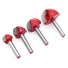 DingGreat 4Pcs 6mm Shank Round Nose Cove Core Box Router