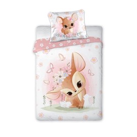 Faro Tekstylia Baby Bed Linen Children's Bed Linen 100 x 135 cm Bed Set 100% Cotton with Oeko-Tex Seal (Fawn)