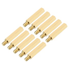 YOKIVE Pack of 20 Brass Hexagonal Thread Spacers Hexagonal Spacers with Internal and External Thread, Repair Motherboards, Ideal for Electronics Industries (M4 25 + 6 mm)