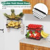 OKZEST 2-Tier Fruit Basket for Kitchen Counter with Banana Hangers,