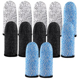 Healvian 6pair Fingertip Covers of Cut Resistant Finger Protectors Thumb Sleeve for Protection Comfort
