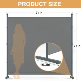 Room Divider Single Panel, 6FT Large Privacy Screen for Room Separation