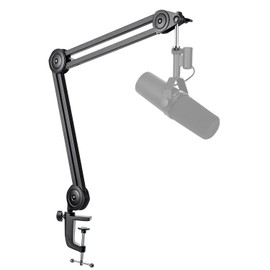FIFINE Microphone Arm Stand-Heavy Duty Boom Arm, Suspension Scissor Adjustable Mic Stand with Desk Mount, 5/8" Screw, Cable Ties, for Recording Gaming Streaming Podcasting-BM63