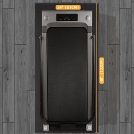 Elevon Treadmill Mat, 1/4" Thick Walking Pad with Shock Absorption Noise Reduction, Non-Slip High Density Home Gym Floor Mats for Treadmills, Elliptical, Exercise Bike, 24" x 48" Fitness Equipment Mat