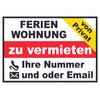 HB-Druck Holiday apartment for rent by private sign A4