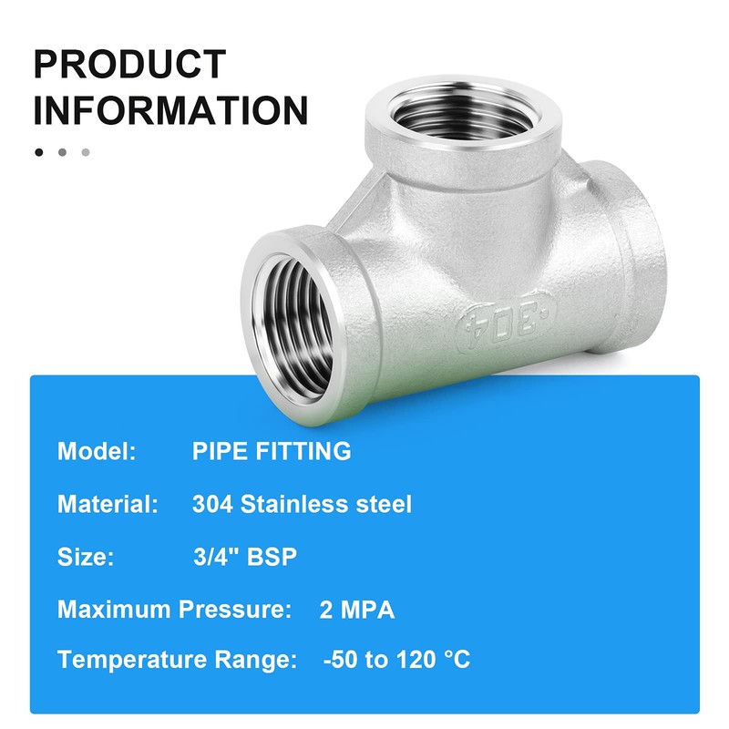 ERGAOBOY 2 Pcs 3/4" x 3/4" x 3/4" BSP 3