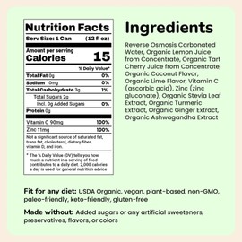 NOOMA - Daily Wellness Soda - Low Calorie & Low Sugar Healthy Soda - Organic & No Sucralose or Aspartame - Supports Muscle Recovery & Immune System - Vegan - Coconut Lime - 12 Pack (12oz each)