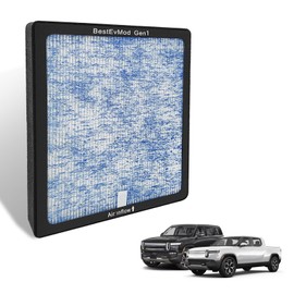 BestEvMod Air Filter Compatible with Rivian R1T & R1S Replacement Air Filter Activated Carbon Compatible with Rivian R1T R1S 2022 2023 2024 2025 Accessories (Gen1-Upgraded H14)