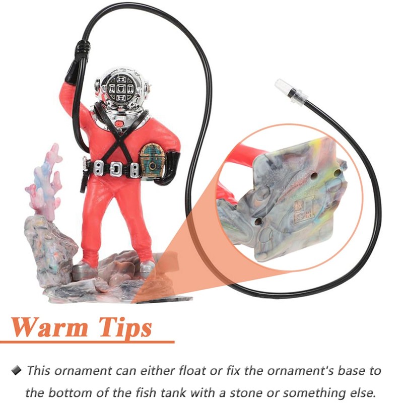 Wolfride Fish Tank Bubbler Decorations Aquarium Diver Ornament Scuba Diving
