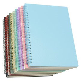 Yansanido Spiral Notebook, 8 Pcs A5 Thick Plastic Hardcover 7mm College Ruled 8 Color 80 Sheets -160 Pages Journals for Study, Work, Travel and Notes (A5, 8 Pcs 8 Color)