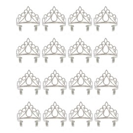 BLUE PANDA 12 Pack Plastic Tiaras for Princess Party Favors, Silver Crowns for Girls, Dress-Up, Costume Accessories (4.5 x 3.5 x 4.5 In)