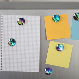 Cosylove Refrigerator Magnets Crystal Glass Aurora Borealis Pattern Fridge Magnets for Home Office Cabinet Whiteboard Photos Party Holiday Decorative Magnet Gift