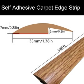 Floor Transition Strip Self Adhesive,PVC Carpet to Tile Flooring Transition Strip,Vinyl Flexible Flooring Transition Strip for Carpet Threshold Transition Strip (Yellow Wood Grain, 5mm/10FT)