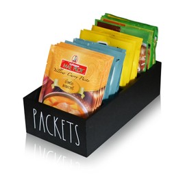 CHONIC Seasoning Packet Organizer, Pantry Organizer, Food Packet Storage Organizers, Modern Farmhouse Kitchen Organization Bins for Food Mixes, Spices, Gravy, Taco, and Dressings Packets (Black)