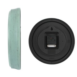 Nbdeal Wall Clock, Radio Clock, Continuous Second Hand, Silent, Diameter 11.0 inches (28 cm), Analog, Aerial Retro, Green