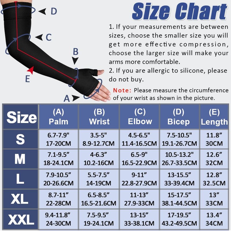 beister Lymphedema Medical Compression Arm Sleeve with Gauntlet for Men