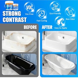 Tub and Tile Refinishing Kit, 18oz Tile Paint Bathtub Paint White for DIY Bathroom Resurfacing, Ceramic/Porcelain Tiles, Glass and Marble Sinks Waterproof, Scratch Resistant, Low Odor with Tools