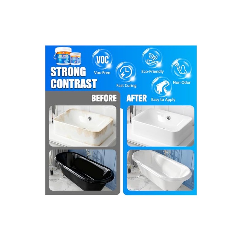 Tub and Tile Refinishing Kit, 18oz Tile Paint Bathtub Paint