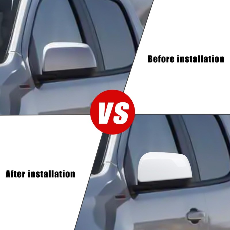 White Directly Replacement Side Mirror Covers Caps for 2015-2022 Chevy