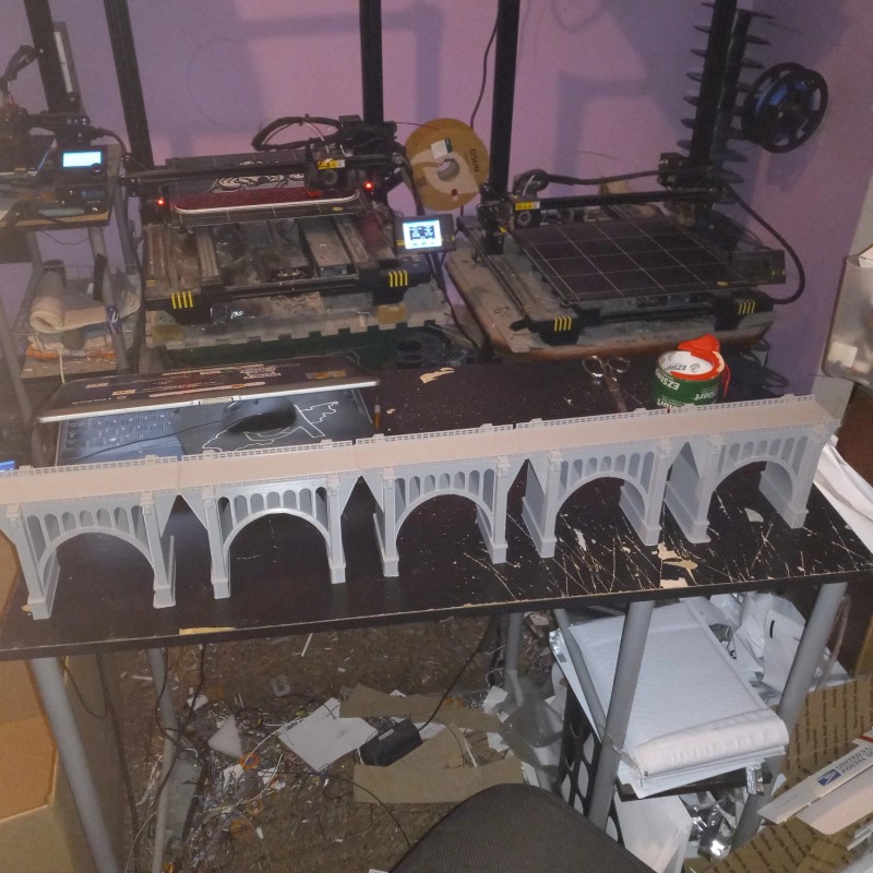 Spencer-3D HO Scale One Arch Viaduct Short bridge 5 Sections