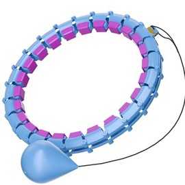 Plus Size Silent Weighted Hula Infinity Fitness Detachable Hoops 65-Inch 32 Knot  Smart Noiseless for Women 2-in-1 Waist and Home Workout Equipment - Color: 32K - Purple