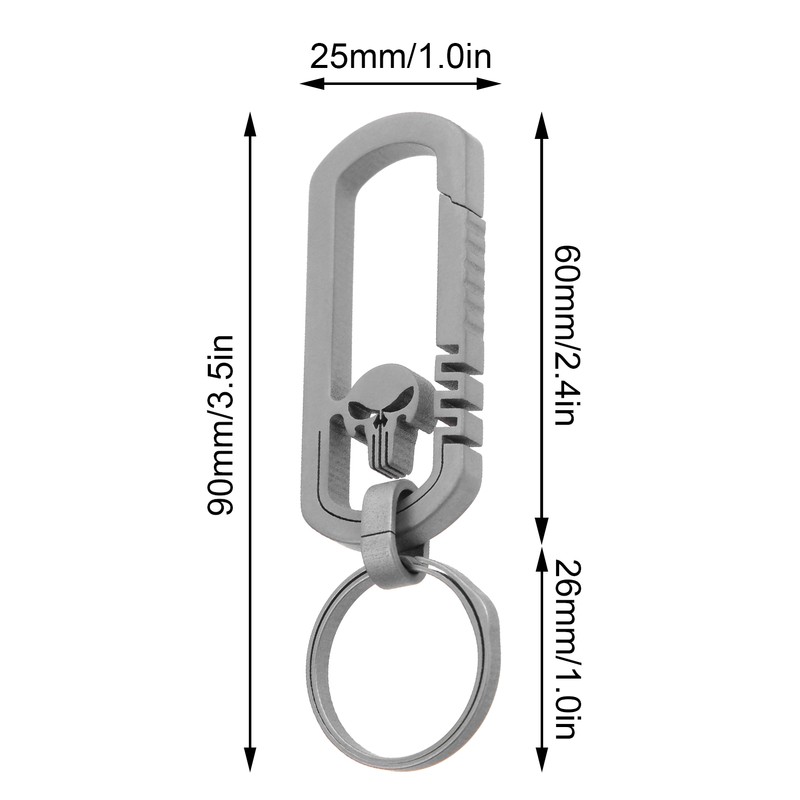 Titanium Alloy Keychain Men's Waist Belt Buckle Outdoor Carabiner Hanging
