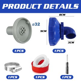 HEYIDAMAI Pool Inlet Nozzle Rotatable 360°, Pool Nozzle Set, Inlet Nozzle Pool 32 mm, Pool Outlet Nozzle, for Intex Bestway Pool Nozzle, Outlet Outlet Accessories