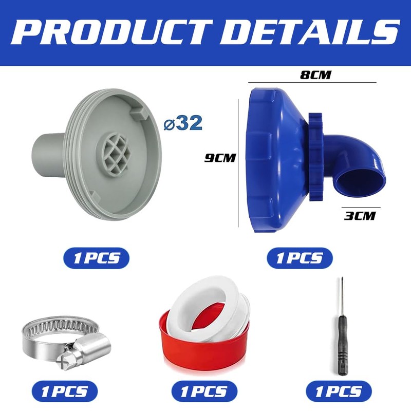 HEYIDAMAI Pool Inlet Nozzle Rotatable 360°, Pool Nozzle Set, Inlet