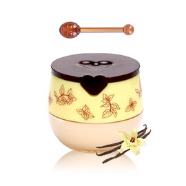 Moisturizing Hydrating Lip Sleeping Mask,Propolis Lip Mask Overnight,Bee Lip Balm Honey Pot-vanilla