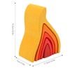 5pcs Fire Flame Element Stacking Toys Wooden Stacker Nesting Building
