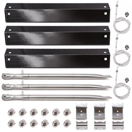 Adviace Grill Parts Kit Compatible with Chargriller 5050 3001 5650 3072 5072 3030 3008 5252 3000 Grill Replacement Parts, Flame Shields, Burner Pipes, Igniters, Burner Tube/Flare Up Shield Support Kit