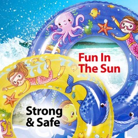 VFM - Medium Yellow Beach Swim ring 24" Inflatable Pool Lilo Novelty Toy Cute Colourful Swimming Float For Kids And Adults Beach Holiday Summer Wild 'n Wet