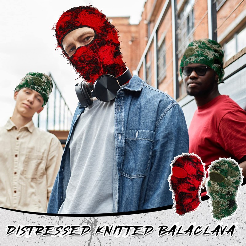 Newcotte 2 Pack Adult Distressed Balaclava Ski Mask Full Face