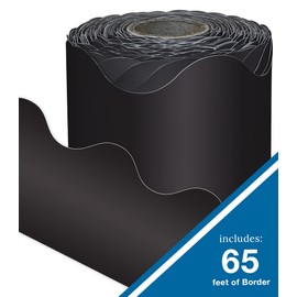 Carson Dellosa Black Bulletin Board Borders, 65 Feet of Scalloped Black Classroom Borders for Bulletin Board,