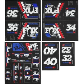 Fox Racing Shox Heritage - Juego de calcomanías para tenedor y golpes, color rojo, blanco y azul, talla única