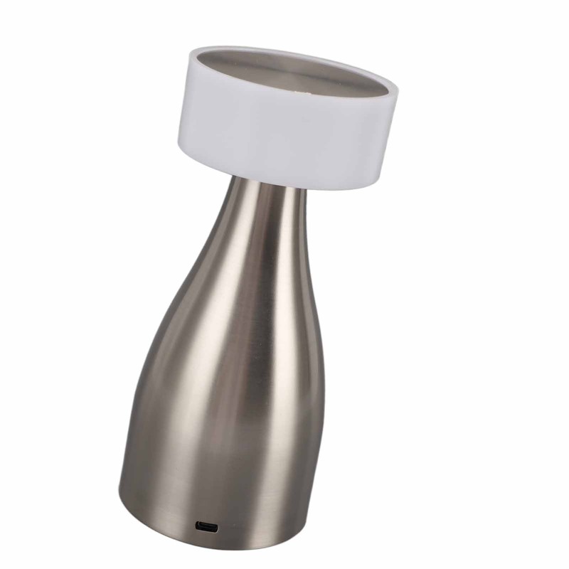 Metal Table Lamp Stepless Dimmable 3 Color Touch Control Rechargeable