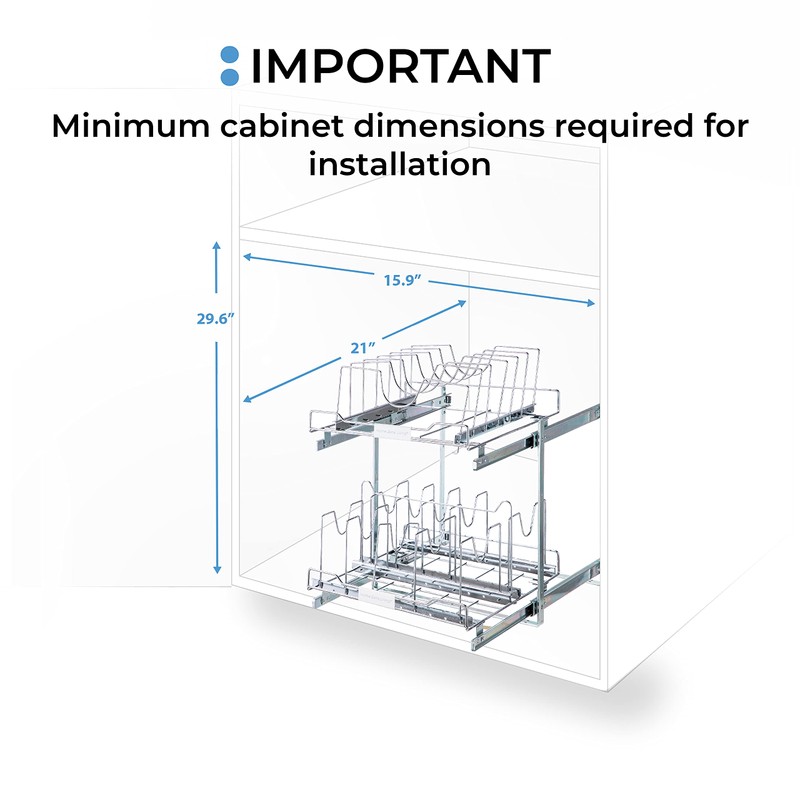 Home Zone Living Pull Out Kitchen Cabinet Organizer with Two