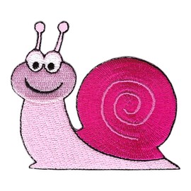 Snail Pink Iron-On or Sew On Patch Iron-On Patch for Clothes Embroidered Iron-On Patch Applique Patch Size 7.0 x 6.2 cm
