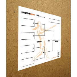 Perfect Strike Competition Brackets for Team Tournaments or Skills Competitions. Sheet Brackets for up to 8 Participants. Softball. 25 Bracket Sheets.