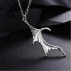 Gothic Matching Love Heart Pendant Necklaces Set Dragon Bat Wing