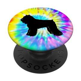 Bouvier de Flanders Dog Silhouette with Puppy Tie Dye Prints
