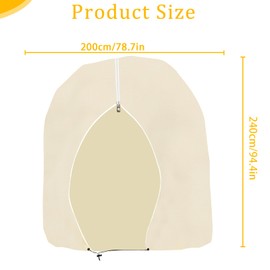Timisea Huge Plant Covers Freeze Protection 94×78 in,Plant Insulation Cover,Insulation for Outdoor Plants,with Zipper Drawstring Plant Blankets for Winter Outdoor Plants Tree Frost Covers