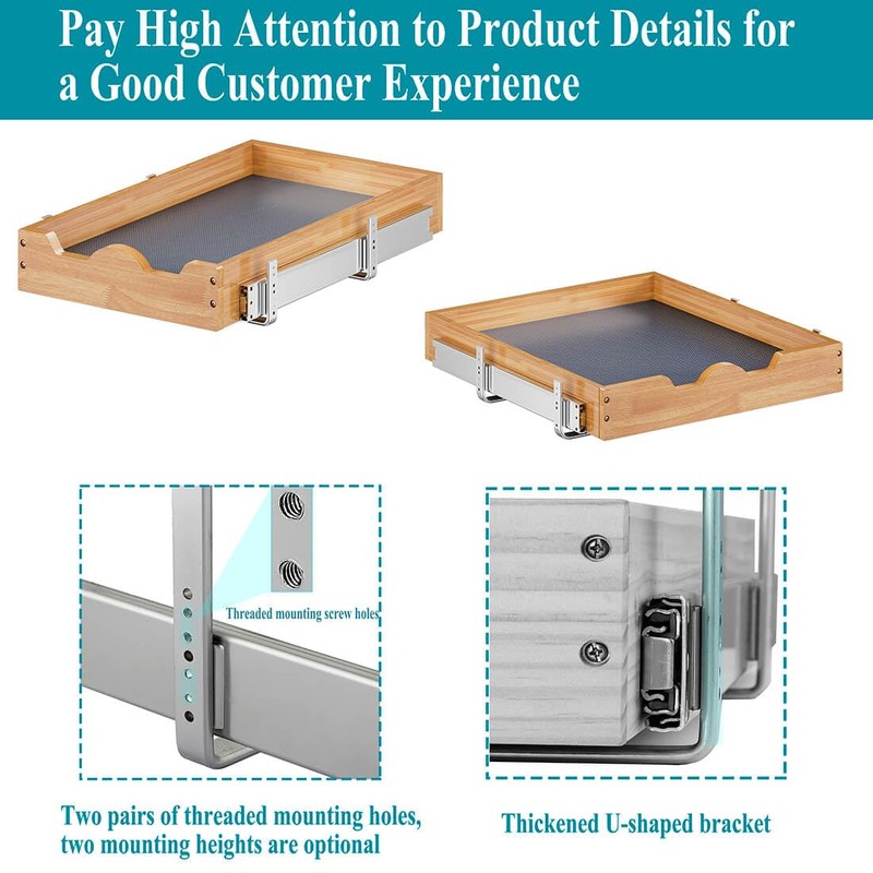 OCG Pull Out Drawers For Cabinets, Slide out Wood Drawer