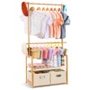 Vilaxing Kids Clothing Rack Bamboo with 2 Storage Baskets and