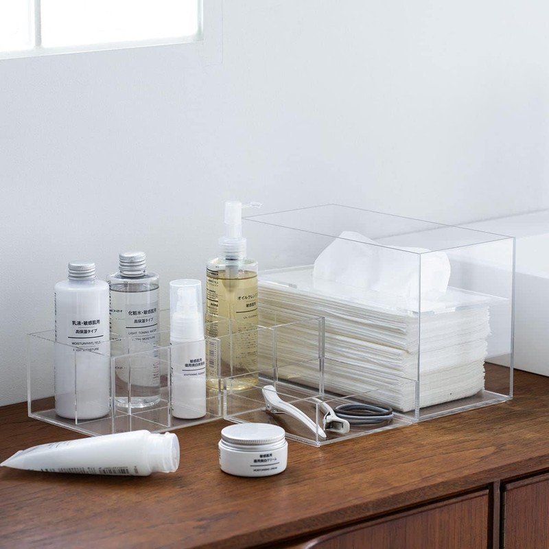 Muji 44089576 Stackable Acrylic Box, Medium, Approx. Width 10.9 x