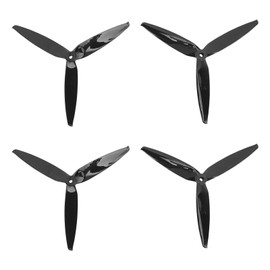 SPYMINNPOO 4pcs RC 3-Blade Propeller, Polycarbonate Material 7040 FPV Propeller with 3 Blades for 7 Inch 8 Inch FPV RC Drone (BLACK)