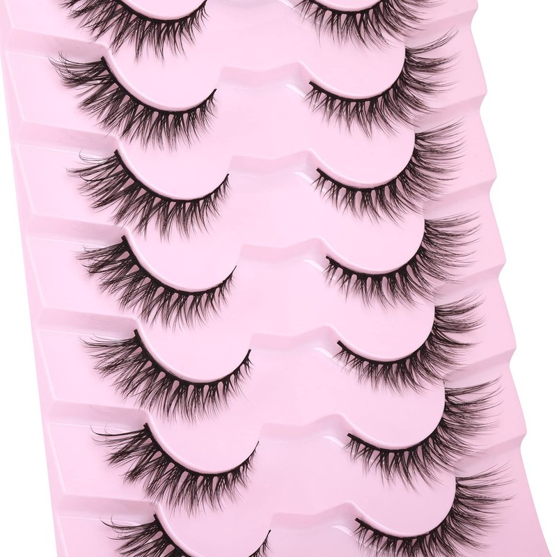 Lashes Natural Look False Eyelashes Wispies Short Faux Mink Lashes